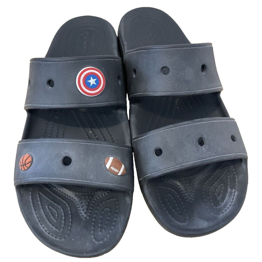 Crocs Black Double Strap Iconic Comfort Sandals Mens Size 13